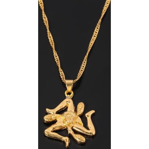 Fashion Choker Jewelry 2020 Sicily Italy Cities Flag Pendant Necklaces Gold Color Italian Sicilia Jewelry Naszyjnik Gothic Gifts