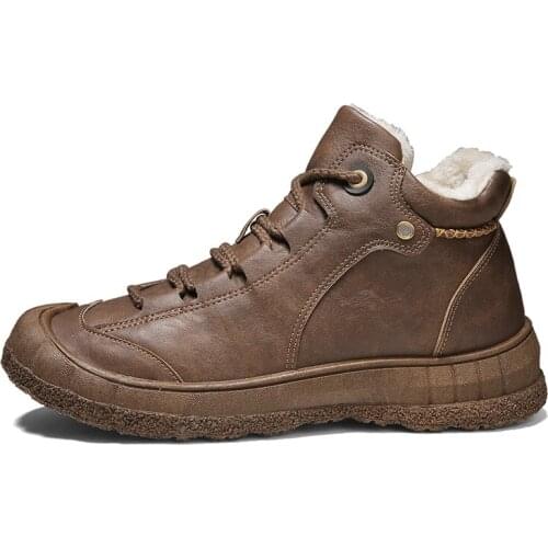 Men Boots Martin Shoes Autumn And Winter Men Tooling Boots Snow Army Casual Boots Cotton High-Top Tideshoes Plus Velvet