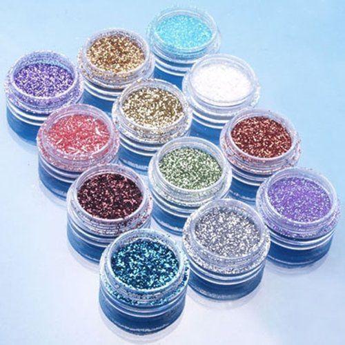 12 Pcs Nail Art Decor Glitter Dust Powder Set DIY Color Nail Art Acrylic UV Gel Polishing Tips Accessory Decorations Manicure