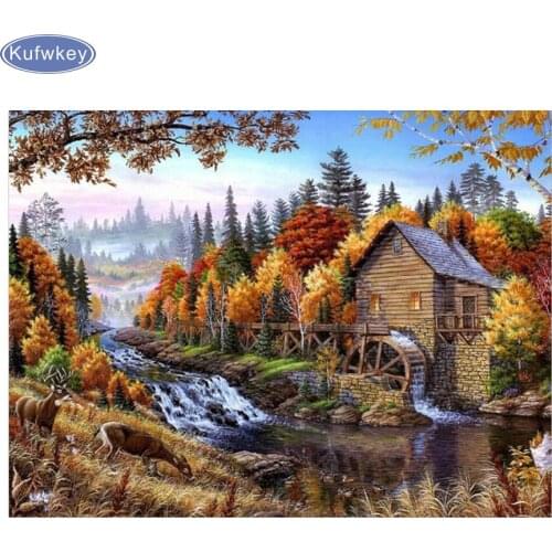 5D Diamond Mosaic Kits Diy diamond painting Cross Stitch Full Diamond Embroidery 5D Needlework landscape 3d picture home decor