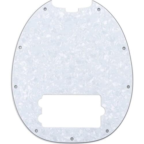 Musiclily 9 Hole Bass Pickguard for Musicman Stingray Bass, 4Ply White Pearl