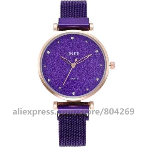 Wholesale Womens Quartz Watch Alloy Top Luxury Brand Fashion Watches Magnetic Band Watch Hot Sale Women Watches