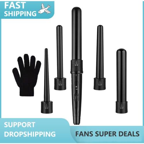 5 In 1 professional Hair Curling Iron Hair waver Pear Flower Cone Electric Hair Curler Roller Curling Wand hair wrap curler