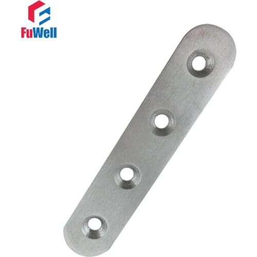 6pcs 96mm x 20mm Straight Bracket 201 Stainless Steel 2.7mm Thickness Mending Repair Plate Connector Flat Bracket