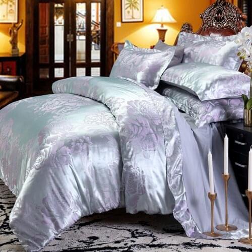 40Wedding Luxury Bedding Sets Jacquard Queen/King Size Duvet Cover Set wedding Bedclothes Bed Linen bed Water green