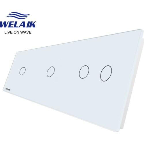 WELAIK EU Touch-Switch DIY-Parts-Glass Panel-Only Wall-Light-Switch Crystal-Glass-Panel 1Gang+1Gang+2Gang A39112W/B1