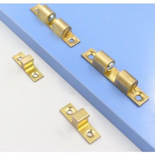 Pure Copper Cupboard Door Touch Beads Cabinet Door Switch Ball Roller Catch Latch Hardware Fitting for Cabinet Closet Furniture
