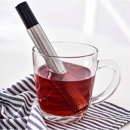 Black Tea Cup Brewer Infuser Tube Shape 304 Stainless Steel Strainer Multi Purpose for Household Filte Kitchen Tool Reusable