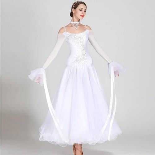 Standard ballroom dress woman ballroom dance competition dresses foxtrot dance dress tango dance costumes women dance wear sequi