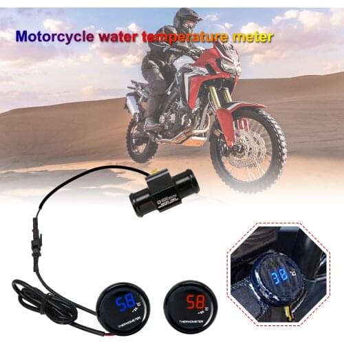 KOSO Motorcycle Thermometer for 0~120 Degree Centigrade Universal Digital Moto Water Temperature Gauge with Sensor & Adapter