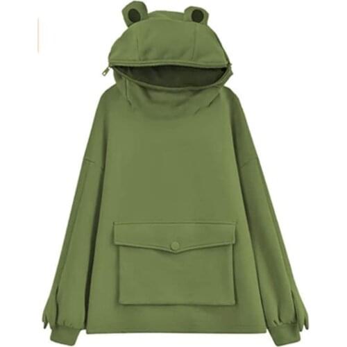 New Oversized hoodies womens harajuku plus size women SweatshirtCartoon shape solid color korean style winter tops