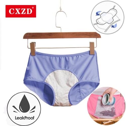 CXZD Leak Proof Menstrual Period Panties Women Underwear Physiological Cotton Briefs Plus Size Lingerie Waterproof Panties