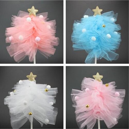 Birthday Party Decoration Yarn Star Cake Topper Colorful Hand Made Manual DIY Cupcake Toppers Decor Wedding Suppiles xx155