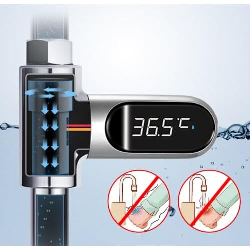 Smart LED Display Water Thermometer 360 Degree Shower Temperature Display Safe Heath Baby Bath Thermometer Bathroom Accessories