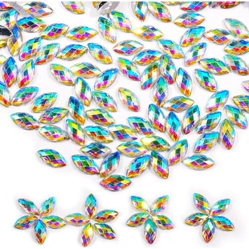 High quality fashion new 1000pcs4 * 8mm AB horse eye resin flat back rhinestone DIY nail art jewelry decoration