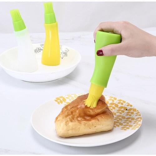 High Temperature Oil Bottle Brush Food Grade Silicone Controllable Oil Brush Seasoning Barbecue Baking Tool