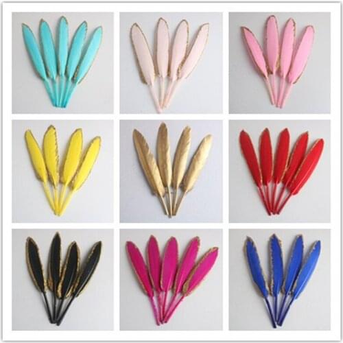 Beautiful 20pcs/lot Gold Goose Feathers For Crafts 10-15cm/4-6inches DIY Jewelry Decoration Accessories Plumas
