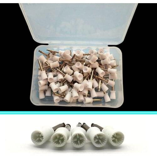1 Bag (100 Pieces) Dental Polishing Prophy Cups Brush Polishers 4 Webbed Latch Type Dentist Lab Equipment