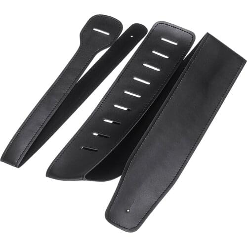 1 PC Black Adjustable Soft PU Leather Thick Guitar Strap For Electric Acoustic Guitar Bass Accessories