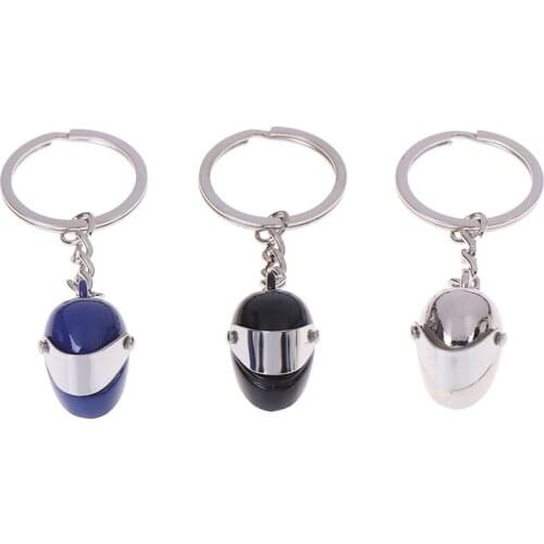 1 PC Moto Crash Helmet Car Keychain Helmet Shape Metal Key Chain Innovative Gift Emulational Motorcycle Safety Helmet Keyring