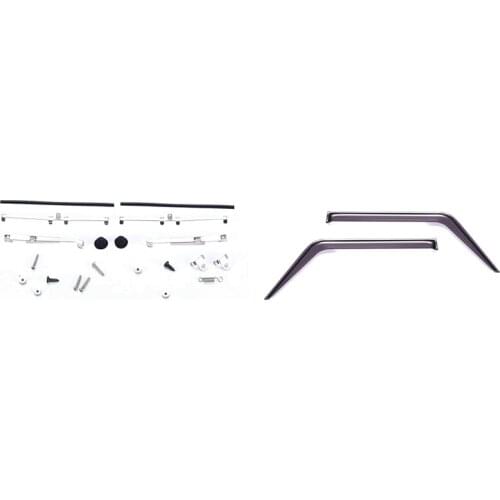 2 Set RC Car Part: 1 Set Windshield Wiper Decoration & 1 Set Window Sun Visor Wind Rain Shield Deflector Set