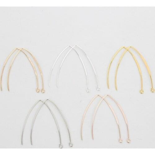 20pcs Golden Rhodium 5 Colors French V-shaped Big Earring Hooks For Jewelry Making DIY Findings Ear Hook Wire Settings Base