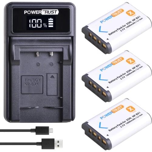 3Pcs NP-BX1 npbx1 Battery akku+LED USB Charger For Sony DSC-RX100 DSC-WX500 IV HX300 WX300 HDR-AS15 X3000R MV1 AS30V HDR-AS300