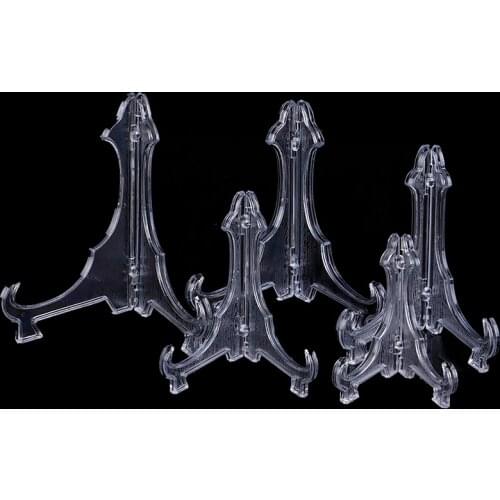 5Pcs/lot Mini Clear Plastic Coin Minerals Plates Cards Badge Display Easel Stand Holder