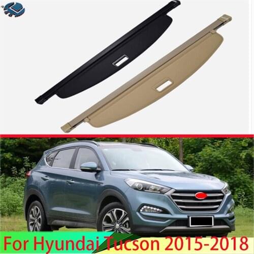 For Hyundai Tucson 2015-2018 Aluminum+Canvas Rear Cargo Cover privacy Trunk Screen Security Shield shade Accessories