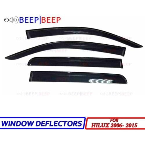 For Toyota Hilux 2006-2015 car window deflectors wind deflector sun guard rain vent visor cover trim car styling accessories