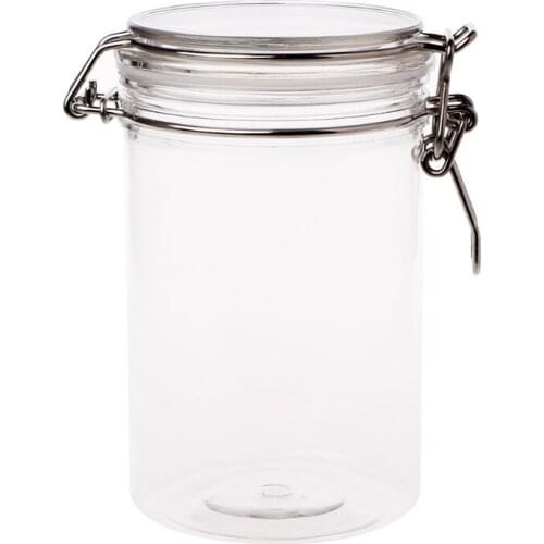 Food Storage Jar With Air Tight Sealed Metal Clamp Lid For Milk Powder Kitchen L4MB