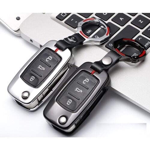 Zinc alloy car key cover case shell fob for VW Golf Bora Jetta POLO GOLF Passat For Skoda Octavia A5 Fabia For SEAT Ibiza Leon
