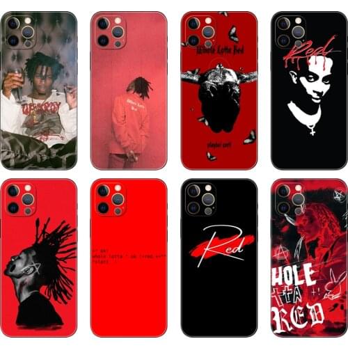Black tpu case for iphone 5 5s se 2020 6 6s 7 8 plus x 10 XR XS 11 12 mini pro MAX back cover Whole Lotta Red