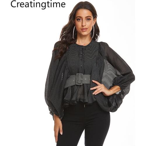 CREATINGTIME Women's Striped Shirts