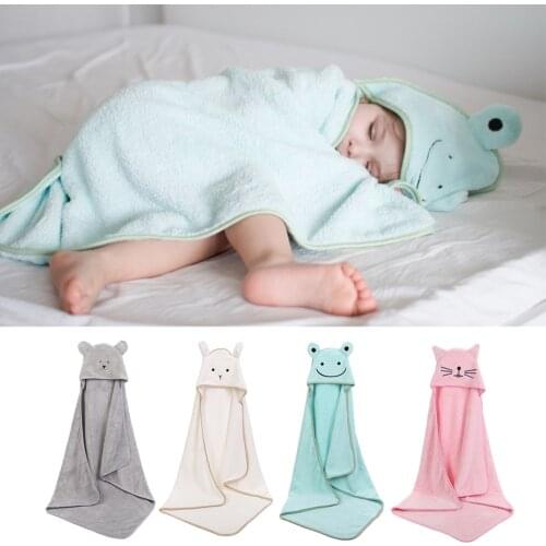 Baby bath towel Super absorbent poncho newborn cute cartoon embroidered hooded towel beach Spa quick-drying bathrobe towel