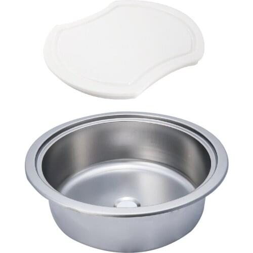 Ф420*130mm Round Stainless Steel Sink with Plastic Lid GR-578B Boat Caravan RV
