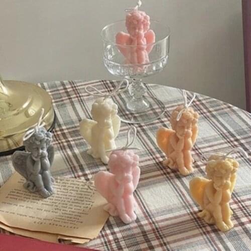 Cupid Little Angel Aromatherapy Candle Mold DIY Cake Decoration Plaster Baking Silicone Resin Molds Candle Making Supplies