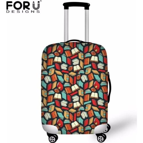 FORUDESIGNS Book Lover Luggage Protective Cover Alligator Luggage Case Cover for 18-30 inch Trolley Suitcase Elastic Rain Cover