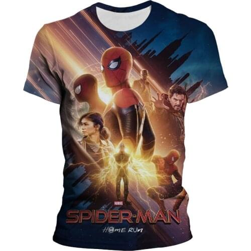 Marvel Men Clothes 2021 New Mens Summer Spiderman 3D Print Short Sleeve T-shirt 3D Print T Shirt Casual Men/Women T Shirts Tops