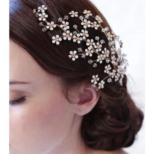 Fashion Small Crystal Flower Wedding Hair Combs for Bridal Hair Accessories Handmade Rhinestones Women Headdress Jewelry