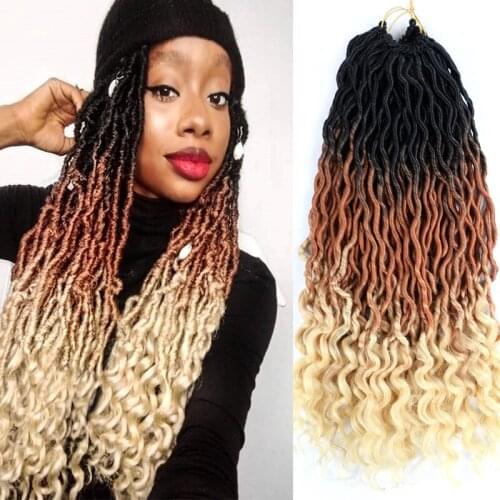 Full Star 18 inch New Color Rainbow Curly Faux Locs for Women Crochet braid Soft No Tangle Shedding Synthetic Hair 24 Strands