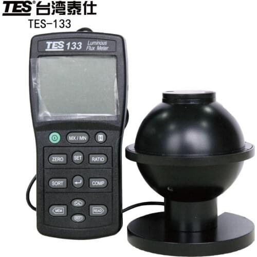 TES-133 Luminous Flux Meter,Auto ranging from 0.05 to 7000 lumens