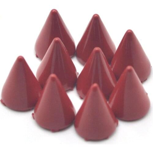 KALASO 20Pcs Red Cone Rivet Screw Punk Style Stud Leathercraft Bullet Spikes DIY Craft Supplies Clothes Jewelry Accessories