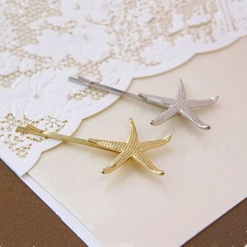 Korean version of the new retro metal shell hairpin Mermaid starfish hairpin side clip (single price)