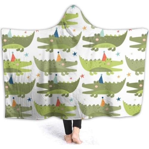 Crocodile Blanket Couch Soft With Hood Blanket Fashion Luxury Fleece Bedspread