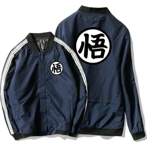 Casual Jacket Men Fashion Goku Men Jacket Coat Pocket Button Bomber Black Gray Male Jackets Military Chaqueta Hombre