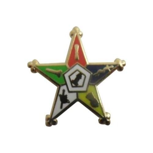Masonic Lapel Pins Small Hard Enamel Order Of Eastern Star OES Brooch Gifts Badges With Butterfly Clutch,16mm