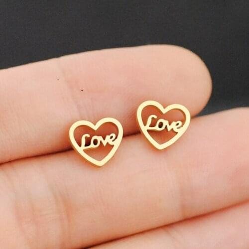 Cute love earrings classic stainless steel sweet peach heart love ladies earrings girlfriend mom holiday gift party daily