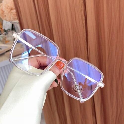 Fashion Anti Blue Light Glasses 2021 Transparent Eyeglass Frames Men Women Square Vintage Optical Myopia Eyeglasses Flat Mirror