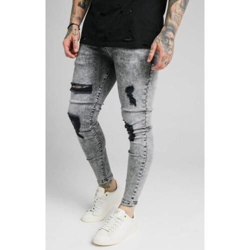 SikSilk Elasticed Washed Snow Mens Denim Jeans